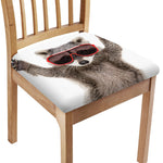 Funny Raccoon Print Chair Cushion Cover