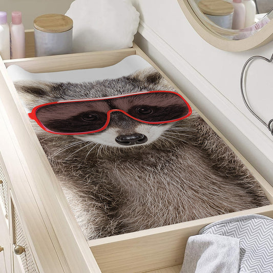 Funny Raccoon Print Changing Pad Cover