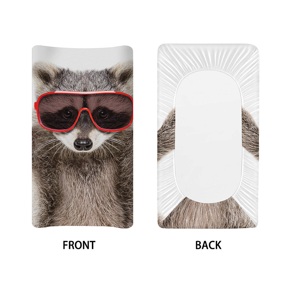 Funny Raccoon Print Changing Pad Cover