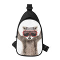 Funny Raccoon Print Sling Bag