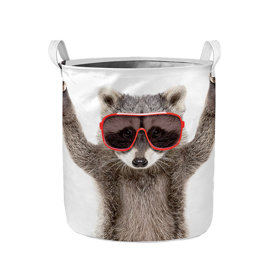Funny Raccoon Print Collapsible Laundry Basket