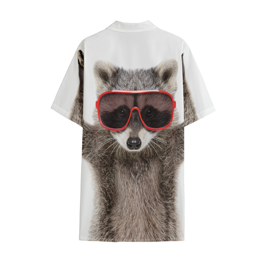 Funny Raccoon Print Cotton Hawaiian Shirt