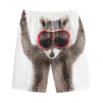 Funny Raccoon Print Cotton Shorts