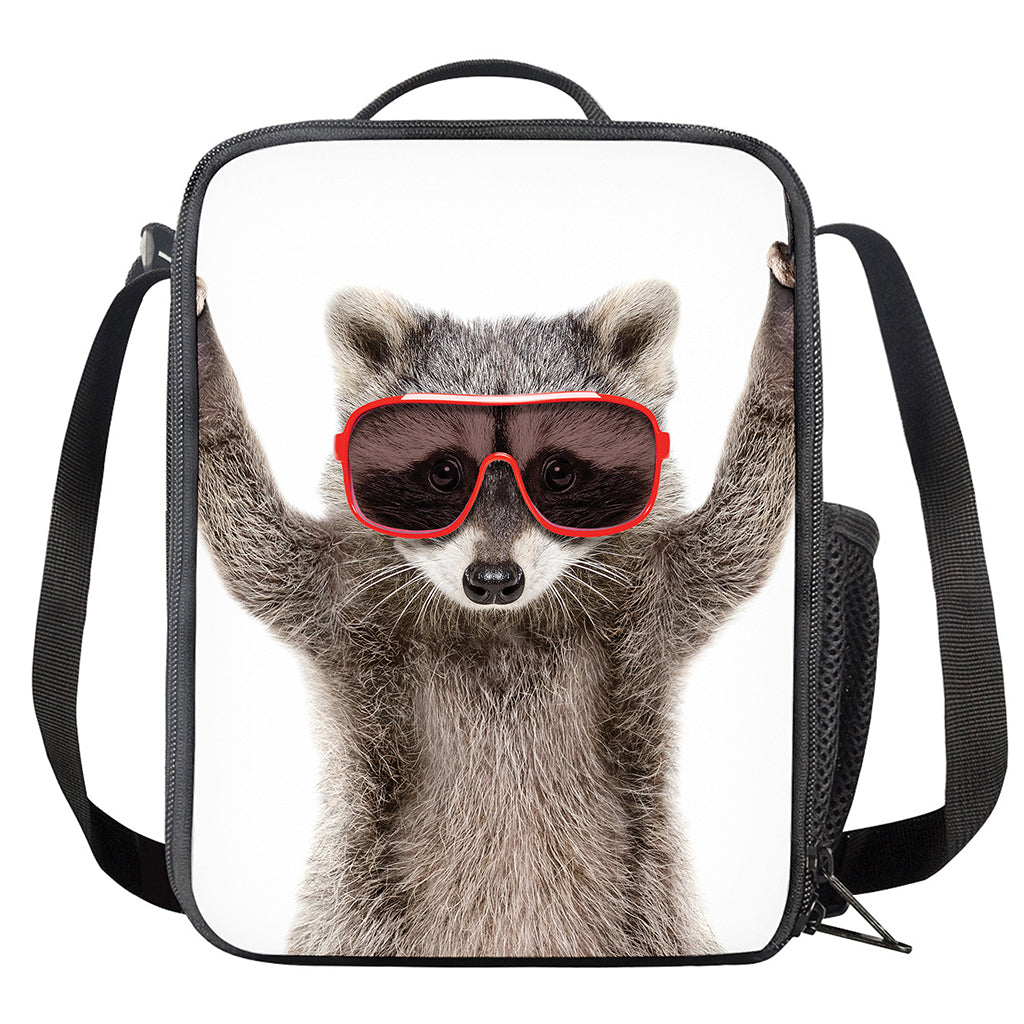 Funny Raccoon Print Crossbody Lunch Bag