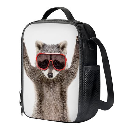 Funny Raccoon Print Crossbody Lunch Bag