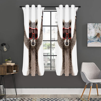 Funny Raccoon Print Curtain