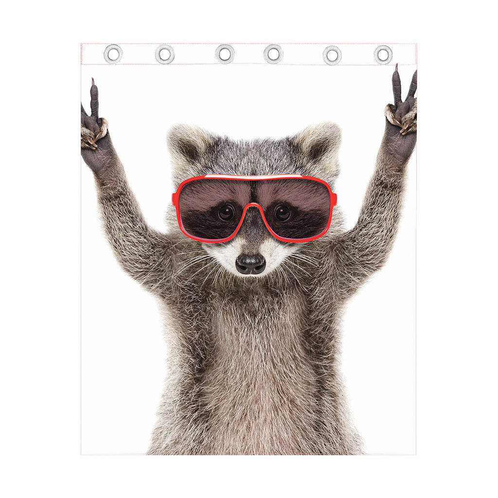 Funny Raccoon Print Curtain