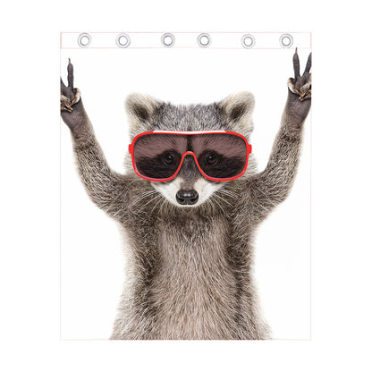 Funny Raccoon Print Curtain