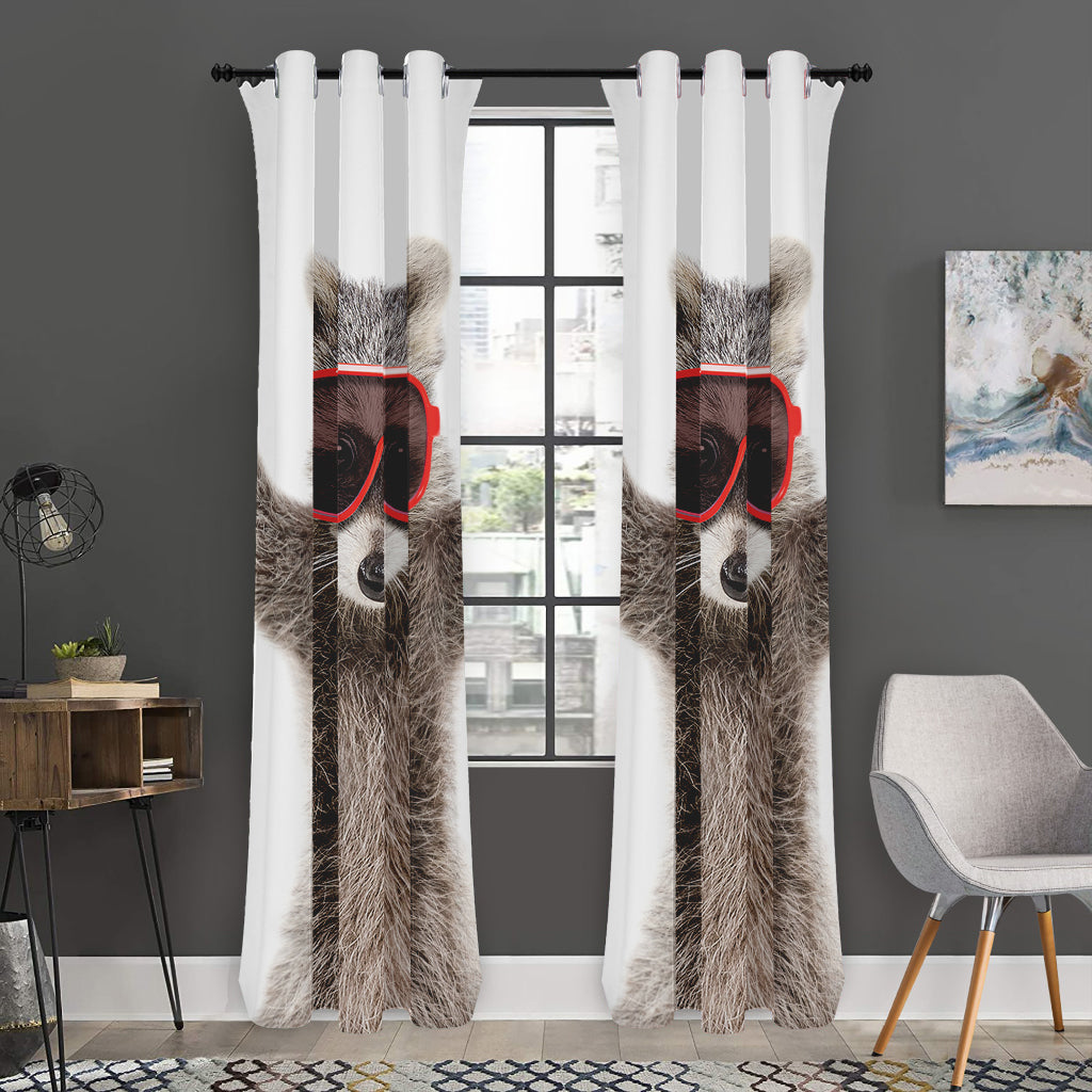 Funny Raccoon Print Curtain