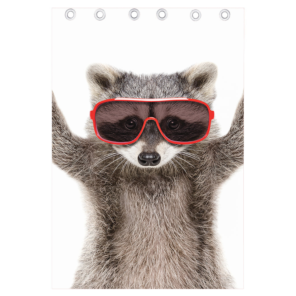 Funny Raccoon Print Curtain
