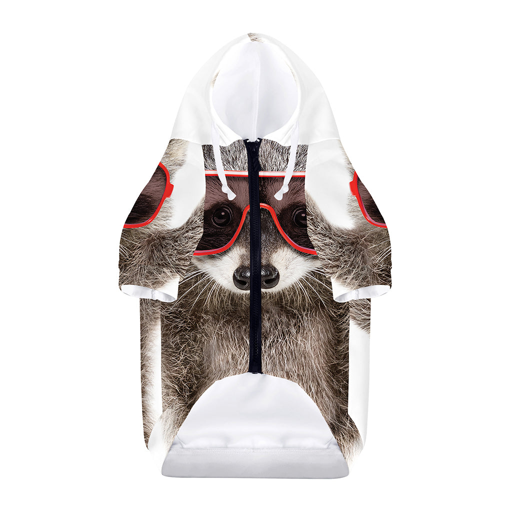 Funny Raccoon Print Dog Zip Up Hoodie
