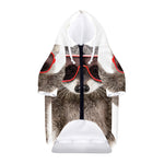 Funny Raccoon Print Dog Zip Up Hoodie