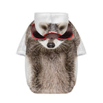 Funny Raccoon Print Dog Zip Up Hoodie