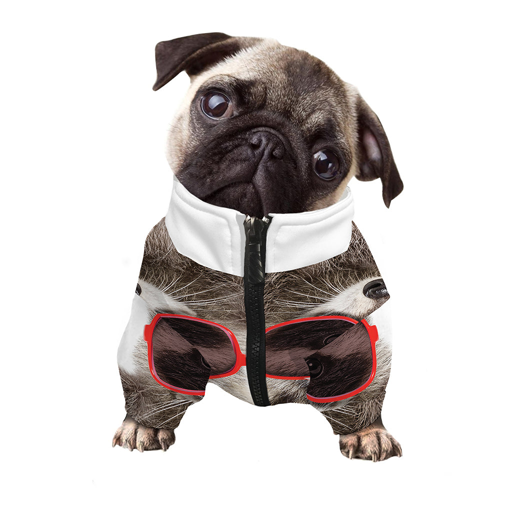 Funny Raccoon Print Dog Zip Up Jacket