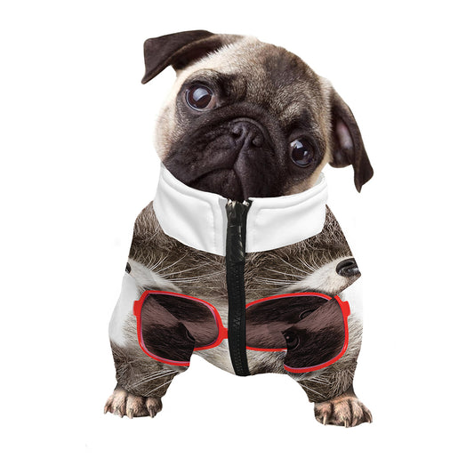 Funny Raccoon Print Dog Zip Up Jacket