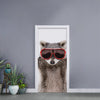 Funny Raccoon Print Door Sticker