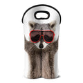 Funny Raccoon Print Double Neoprene Wine Tote