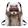 Funny Raccoon Print Drawstring Backpack