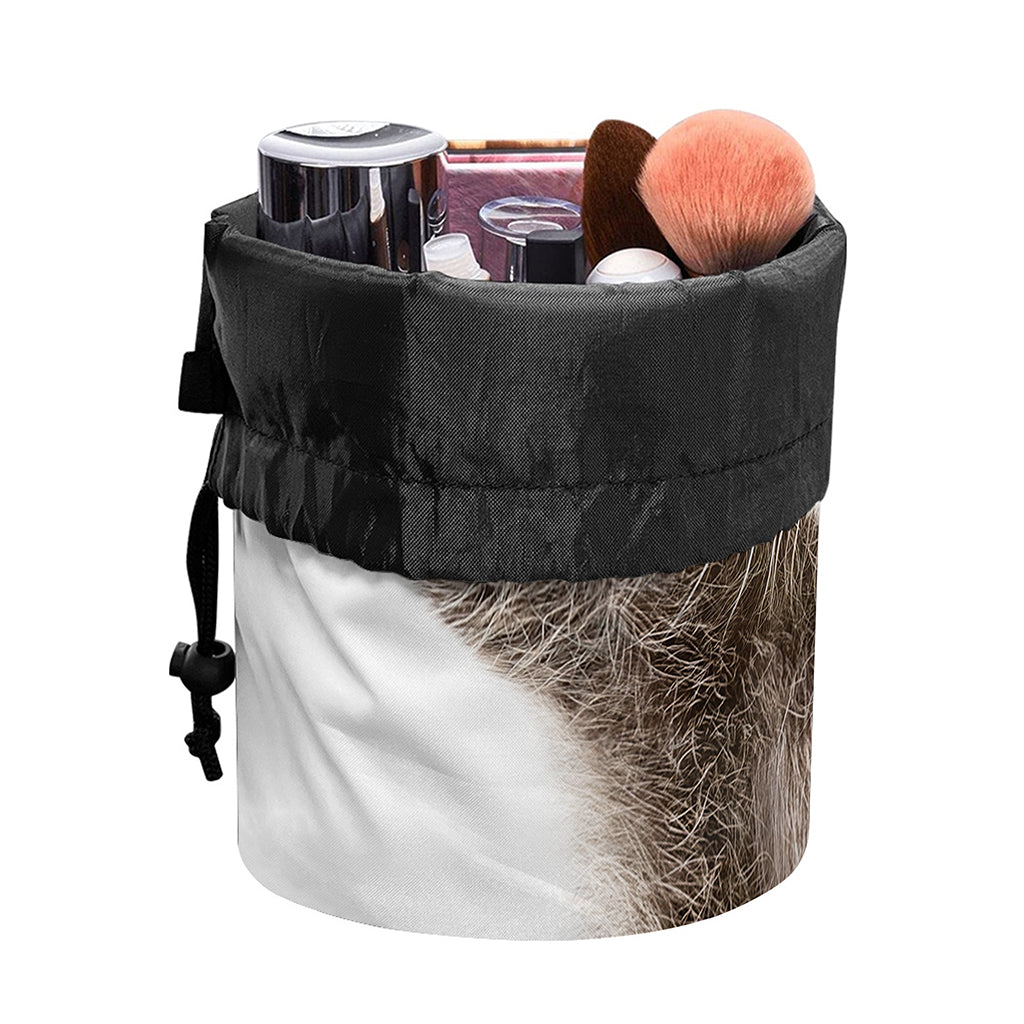 Funny Raccoon Print Drawstring Makeup Bag