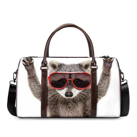 Funny Raccoon Print Duffle Bag