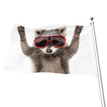 Funny Raccoon Print Flag