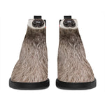 Funny Raccoon Print Flat Ankle Boots