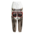 Funny Raccoon Print Fleece Lined Knit Pants
