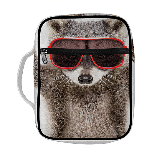 Funny Raccoon Print Front Pocket Bible Bag