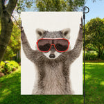 Funny Raccoon Print Garden Flag