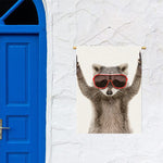 Funny Raccoon Print Garden Flag