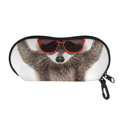 Funny Raccoon Print Glasses Case