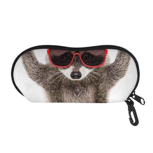 Funny Raccoon Print Glasses Case