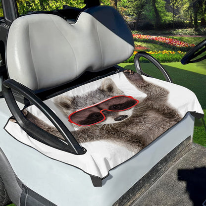 Funny Raccoon Print Golf Cart Seat Cover