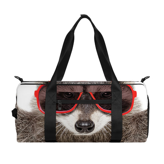 Funny Raccoon Print Gym Bag