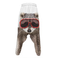 Funny Raccoon Print Hammer Pants