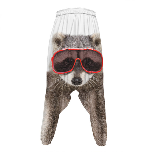 Funny Raccoon Print Hammer Pants