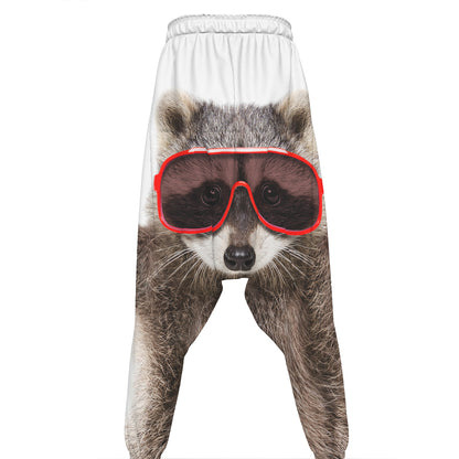 Funny Raccoon Print Hammer Pants