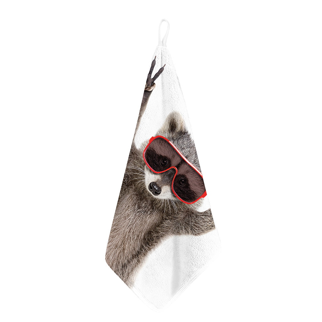 Funny Raccoon Print Hand Towel