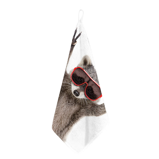 Funny Raccoon Print Hand Towel