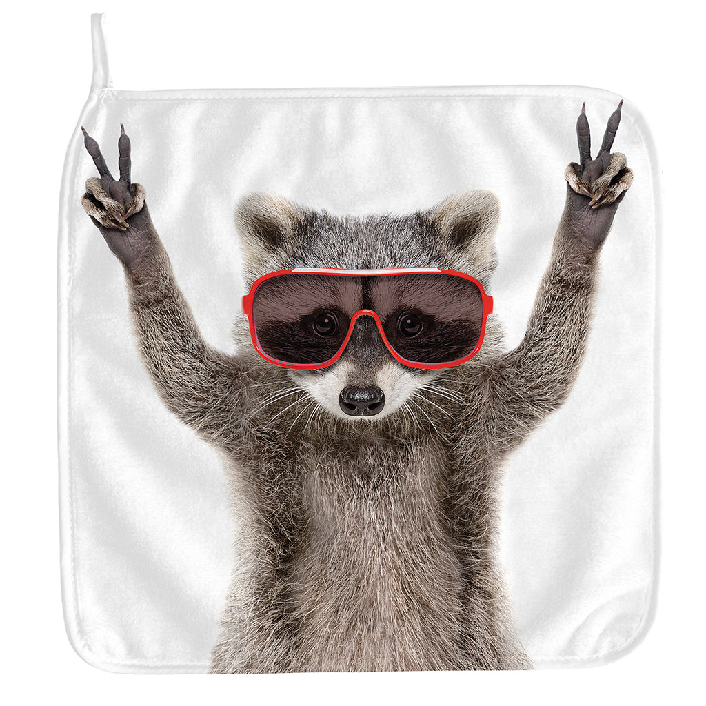 Funny Raccoon Print Hand Towel