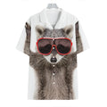 Funny Raccoon Print Hawaiian Shirt