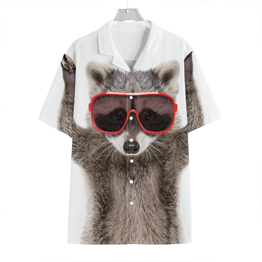 Funny Raccoon Print Hawaiian Shirt