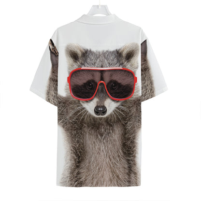 Funny Raccoon Print Hawaiian Shirt