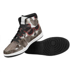 Funny Raccoon Print High Top Leather Sneakers
