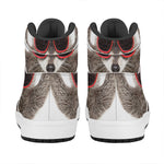 Funny Raccoon Print High Top Leather Sneakers