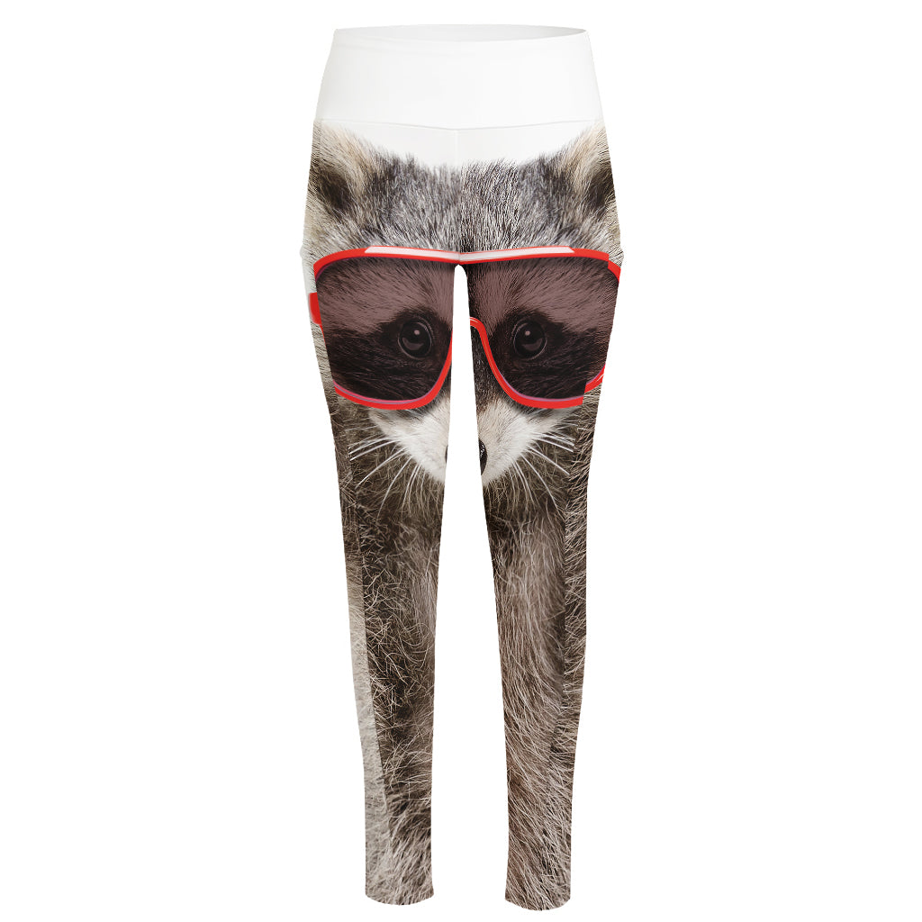 Funny Raccoon Print High-Waisted Pocket Leggings