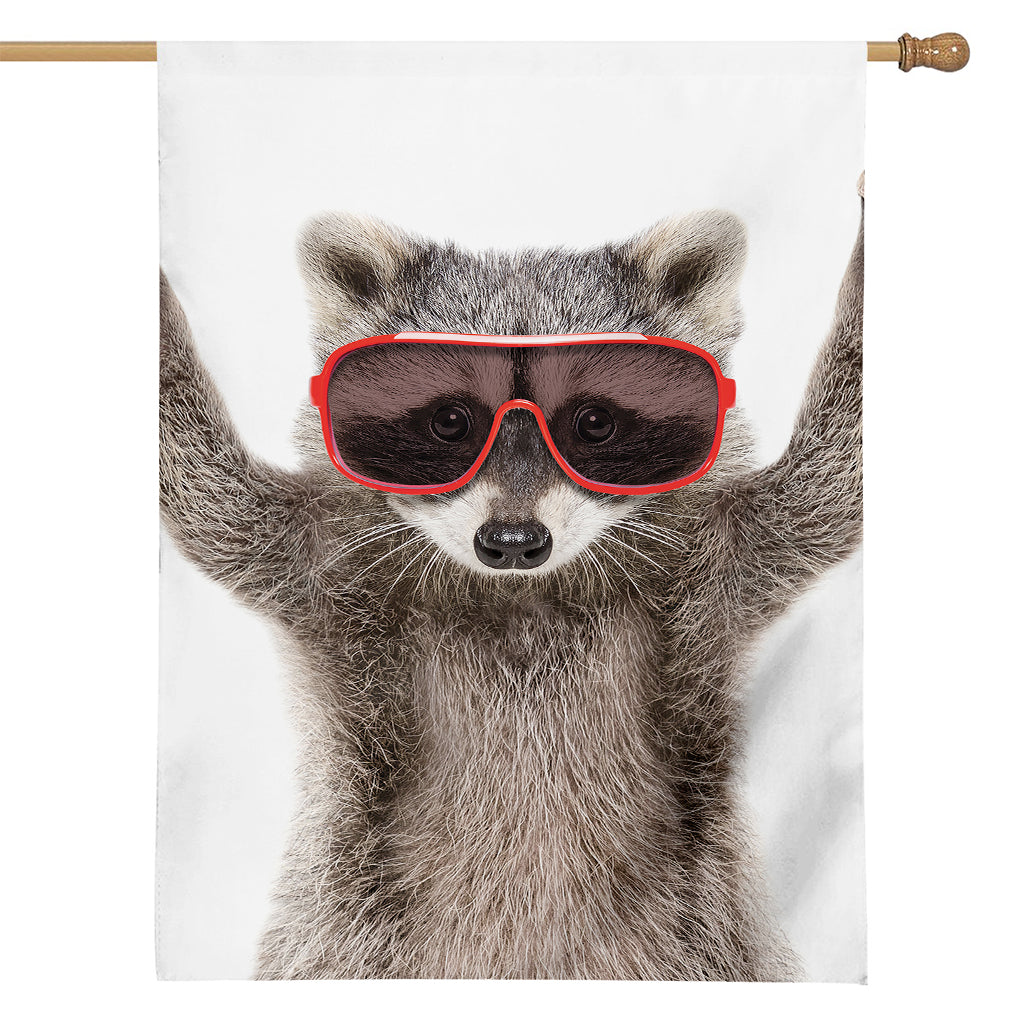 Funny Raccoon Print House Flag