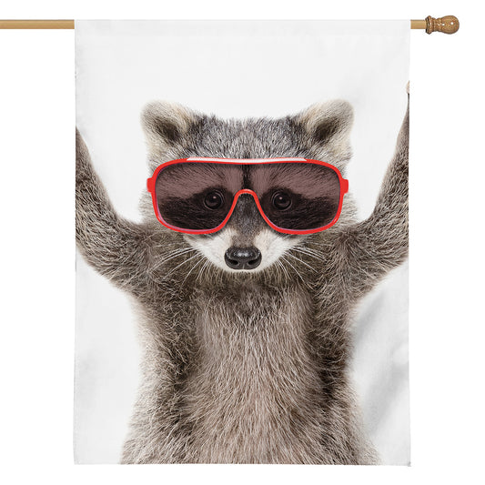 Funny Raccoon Print House Flag