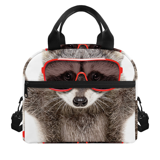 Funny Raccoon Print Insulated Lunch Bag