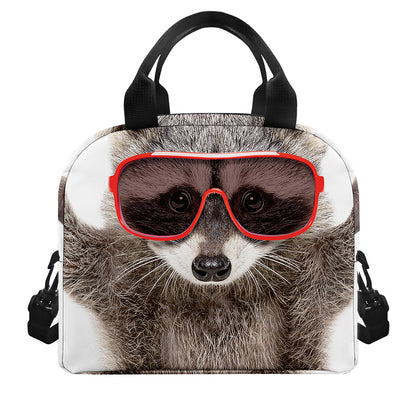 Funny Raccoon Print Insulated Lunch Bag